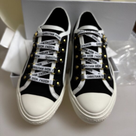 NEW Christian Dior Walk'n'Dior Sneakers (EU 38) - Navy Dior Oblique Embroidery - Picture 1 of 5